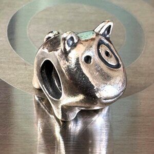 VTG Pandora Three Dimensional Dog Slide Charm Sterling Silver 925 Size 0.5'' Len